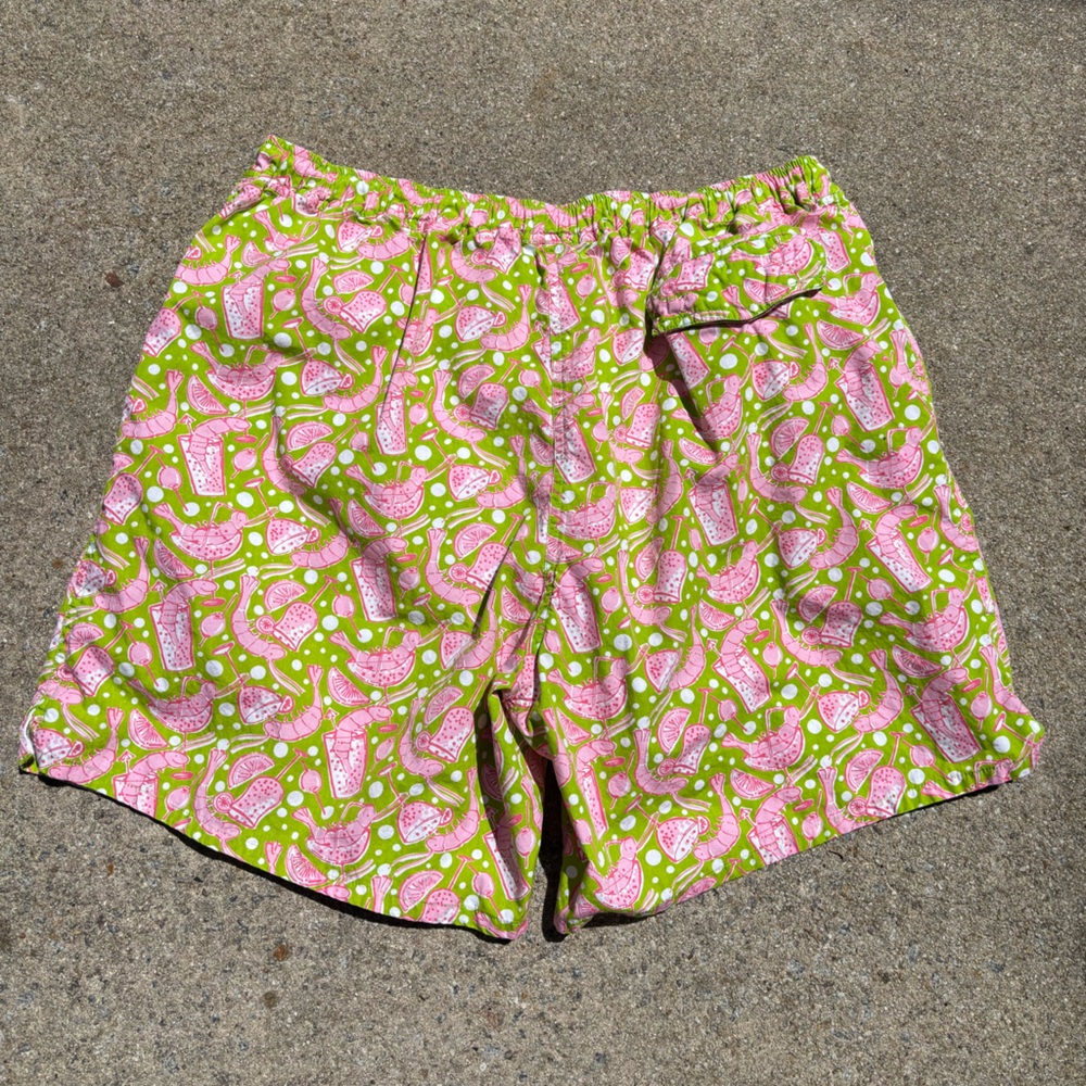 LILLY PULITZER Men’s Shrimp Preppy Pink Green Summer Beach Swim Trunks Size XL - Picture 7 of 8